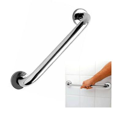Imagem de Alça de Apoio Barra 30cm Inox Idoso Gestante Banheiro Box Acessibilidade Suporte Resistente Segurança