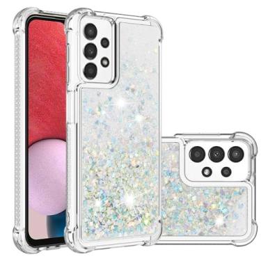 Imagem de Glitter Star Quicksand Case Para Samsung Galaxy A14 A04S A12 A13 A23 A33 A53 A34 A52 A54 A71 A51 5g A22 A72 4g A02S Capa, Prata, Para Galaxy A34 5g