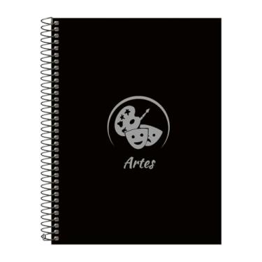 Imagem de Caderno Universitário Espiral 15 Matérias Profissões Artes (Preto e Prata)