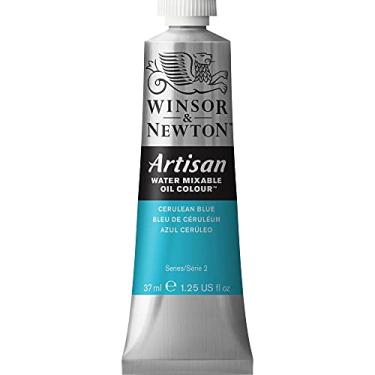 Imagem de Winsor & Newton Tinta de óleo artesanal misturável, tubo de 37 ml, azul cerúleo