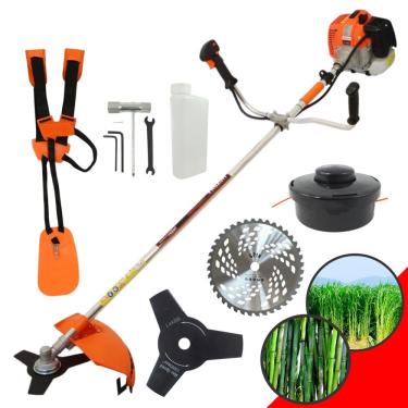 Imagem de Roçadeira Profissional Lateral Vulcan Vr620h 2t 62cc 3hp Alta Durabilidade Com Jogo de Chaves e Guidão Bi-partido + Lâmina Circular De Videa 40 Pontas