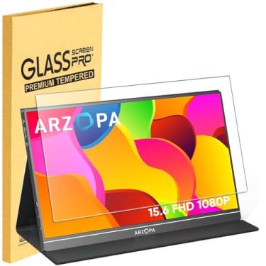 Imagem de Protetor de tela de vidro temperado portátil de 15,6 polegadas para monitor portátil ARZOPA/MNN/KYY/VILVA/ASUS/FANGOR/ViewSonic/QQH de 15,6 polegadas com proporção de 16:9, dureza 9H para viagens ao