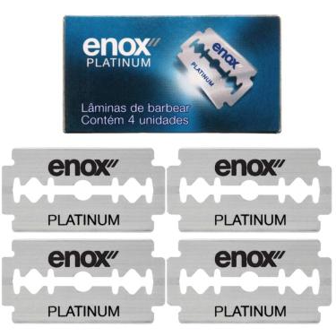 Imagem de Lâmina De Barbear Fio Duplo Platinum 4 Unidades Enox
