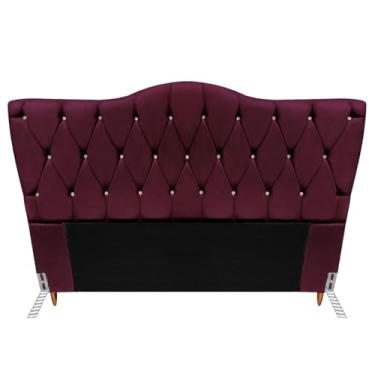 Imagem de Cabeceira King Size Casal Cama Box Quarto Barcelona 1,98m (Suede vinho)