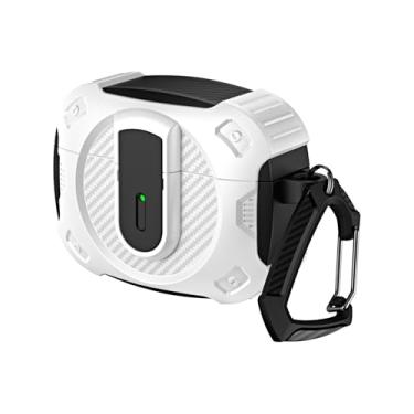 Imagem de LOOKCN Capa para fone de ouvido Apple Airpods Pro2 Nd AirpodsPro 3 2 Fecho Push-to-Lock Capa à prova de quedas de grau dilatar com fecho antiperda, para AirPods 1/2, branca