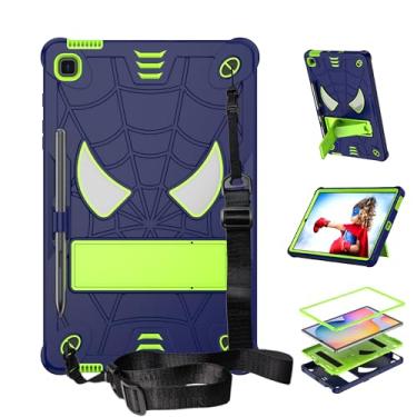Imagem de Dteck Capa protetora leve para Samsung Galaxy Tab S6 Lite de 10,4 polegadas (SM-P610/P613/P620) 2024/2022/2020, com suporte/S caneta/alça de ombro, capa protetora leve para crianças, azul/verde