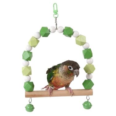 Imagem de Brinquedo de balanço de mordida de pássaro, papagaio, madeira, periquito, trem de equilíbrio, plataforma, papagaio, periquito, poleiro, colorido, brinquedo de pendurar papagaio, suporte de poleiro de