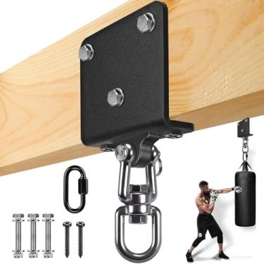 Imagem de BeneLabel Gancho de saco de pancada para saco pesado 453 kg capacidade de montagem de feixe hardware rotação de 360° saco de boxe suporte de teto I-beam gancho de saco pesado com mosquetão