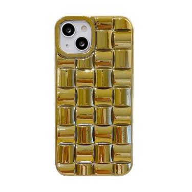 Imagem de Capa de silicone macia com padrão de trama de cubo 3D para iPhone 15 14 13 12 11 Pro Max capa fosca, 7, para 12 (6.1)