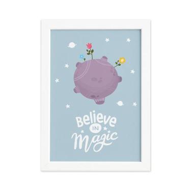Imagem de Quadro para Quarto de Bebe Planeta Principe Moldura Branca - Quartinho