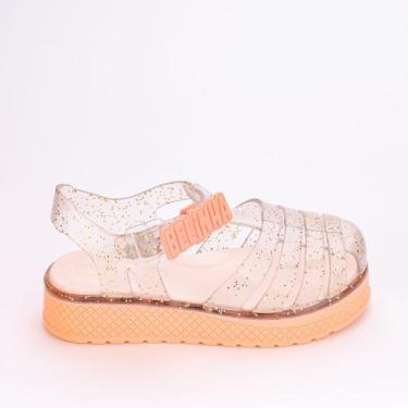 Imagem de Sandália Infantil Plataforma Canal Belinha Ouro Pêssego - Kidy, 33/34,