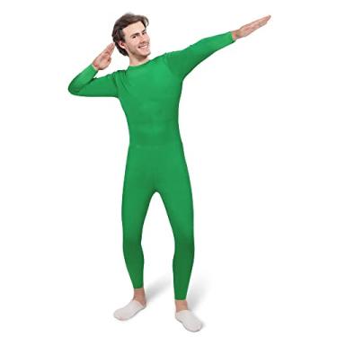 Imagem de Foaincore Body unissex completo de elastano Zentai stretch fantasia cosplay pele desaparecendo terno para adultos mulheres e homens, Verde, G
