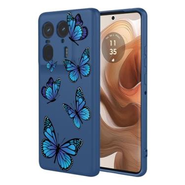Imagem de HTXWXJC Capa de celular para Moto Edge 50 Ultra, capa para Motorola Edge X50 Ultra XT2401-2, à prova de choque, flexível, amortecedor, TPU, capa macia com estampa de borboleta para Motorola Edge 50