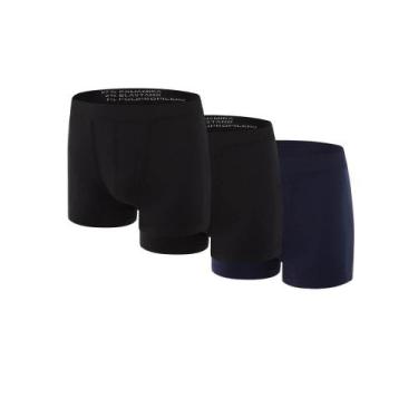 Imagem de Kit com 3 Cueca Boxer Trifil CE4620/4620 - Preto/Preto/Marinho, P, Sor