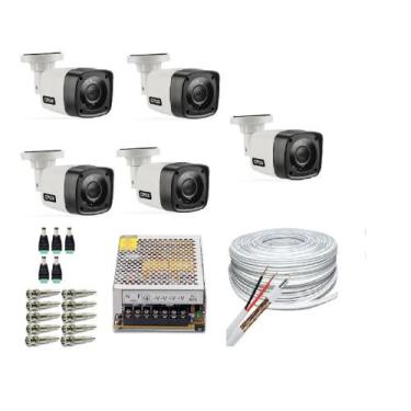 Imagem de Kit 5 Câmeras Bullet Hd 720p 1Mp Com Cabo e Conectores - Protec
