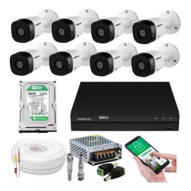 Imagem de Kit 8 Câmeras Intelbras Full Hd 1220b Dvr 8ch Com Hd Incluso