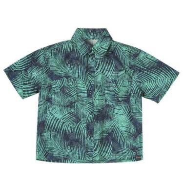 Imagem de Camisa Infantil Look Jeans Floral Verde - UNICA - 5, 5, Verde