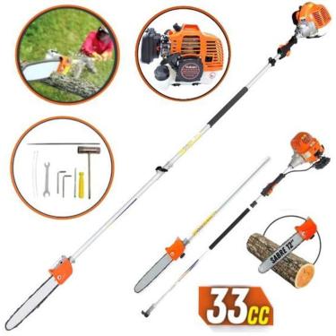Imagem de Motopodador de Galhos Vulcan VP3300L a Gasolina 33cc Motor 2 Tempos p/ Poda de Galhos Altos / Podador de Altura