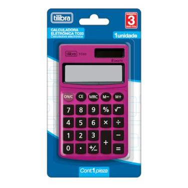 Imagem de Tilibra - Calculadora de Bolso 8 Dígitos Grande TC03 Rosa - 1 un