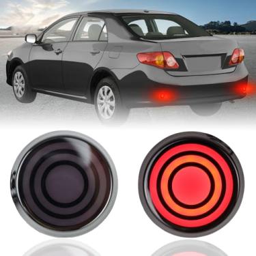 Imagem de PGTOPONE 2 peças de refletores de para-choque traseiro de LED vermelho lâmpadas traseiras de freio de neblina compatíveis com Toyota Scion iQ Sienna Corolla (peça # 8191002040 81910-02040 TO2830104