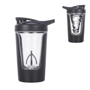 Imagem de Puxitri Garrafa Elétrica para Shaker de Proteína, Tritan- Sem Bpa, Misturador de Shake de Proteína Recarregável Usb, Copo Misturador Portátil, Caneca de Mistura Automática para Sha (15 Onças, Preto)