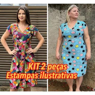 Imagem de Vestido Midi Gola V Com Manga Moda Casual Moda Evangélica Liganete Env