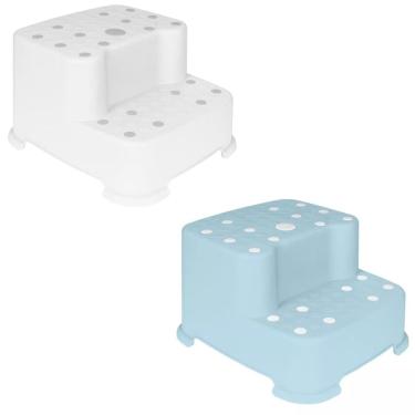 Imagem de Degrau Duplo Infantil Suporta 80kg Acesso Vaso Pia Banheiro Escadinha Antiderrapante Buba