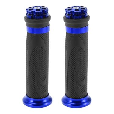 Imagem de Motoforti 22 mm 15/40.6 cm 24 mm Capa universal para guidão de motocicleta de liga de alumínio de borracha para motocicleta, scooter, bicicleta, quadriciclo, preto, azul, 1 par