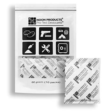Imagem de Pacote de dessecante de gel de sílica de 60 gramas | Prevenção de poeira para cofres | Sem estática | Uso doméstico e comercial | Grau militar em conformidade com MIL-D-3463E para capacidade de