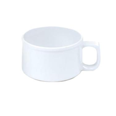 Imagem de A-to-Z Supply Caneca de sopa CR9016W, 283 g, 10 cm de diâmetro, com alça C, resistente à quebra, pode ser lavada na lava-louças, melamina, branca, sem BPA, NSF, pacote com 12