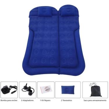 Imagem de Cama Inflável Colchão Carro SUV Grande Veicular Viagem Azul - Veon