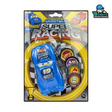 Imagem de Carro Relâmpago com Lançador de Discos de Brinquedo - Toy king, Azul
