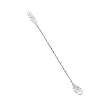 Imagem de Colher Bailarina Garfo Tridente Inox Drink Coquetel Bar 40cm - WECK