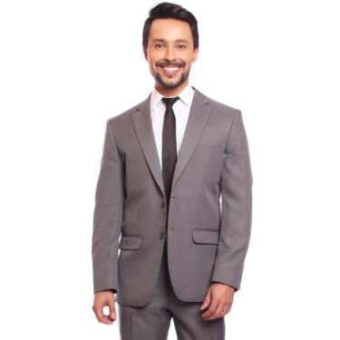 Imagem de Terno Social Oxford Original Moda Lisa Masculina, 44, Cinza