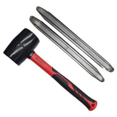 Imagem de Kit 2 Espátula Desmontar Pneu 12pol Pequena Martelo Fibra - BOARTYRE