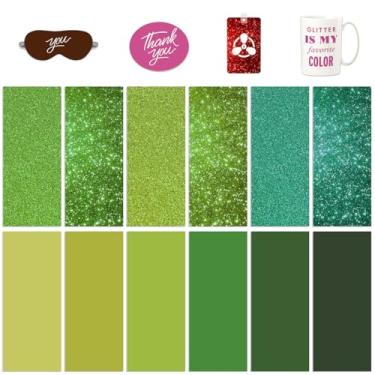 Imagem de Folhas de tinta de transferência para máquina de prensa térmica, sublimação de papel de transferência de cor sólida para prensa de caneca Cricut, papel de sublimação pré-pintado com glitter de 11,4 x