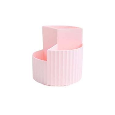 Imagem de Porta-lápis de caneta, porta-canetas, armazenamento giratório, suporte de plástico para mesa e pincel cosmético, organizador de lápis, pote de copo (cor: D)