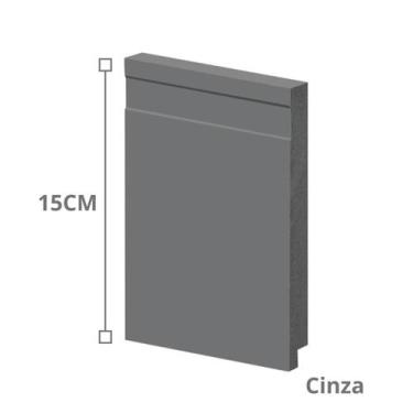 Imagem de Rodapé Poliestireno 15cm Frisado Cinza 51015CZ Arquitech