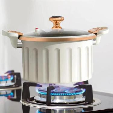 Imagem de Panela de Micro Pressão Antiaderente Branca 12 Litros com Design Exclu