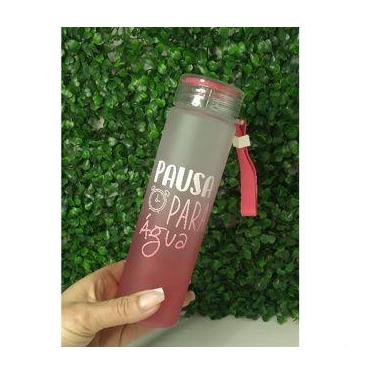 Imagem de Garrafa de Água Cores Degradê Frases Motivacionais 480ml Alça Resisten
