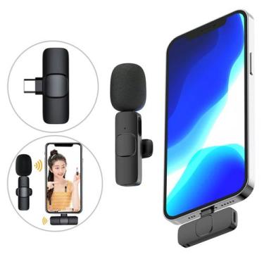 Imagem de Microfone Lapela Sem Fio Profissional Tipo C USB Type-C Live - Wireles