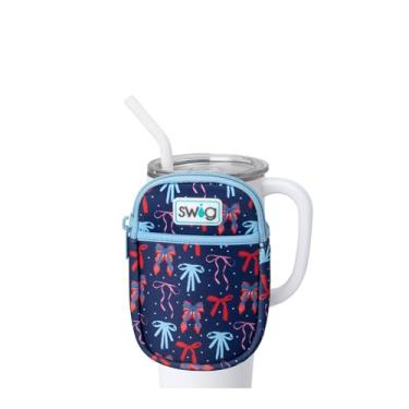 Imagem de Swig Life Mega bolsa para caneca, bolsa para garrafa de água com alça ajustável, pochete para garrafa de água com bolso com zíper, comporta itens essenciais de viagem, garrafas, acessórios para copo