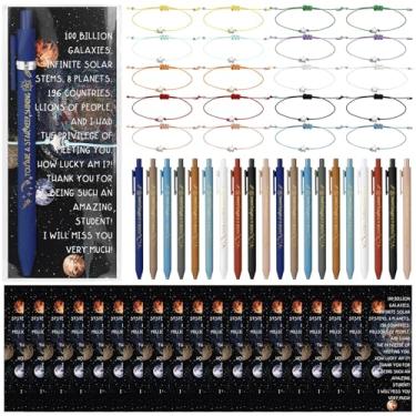 Imagem de Sayglossy 20 conjuntos de presentes de formatura 2025 a granel, 20 canetas inspiradoras, pulseiras de 20 estrelas e 20 marcadores de planeta, presentes de fim de ano escolar para estudantes