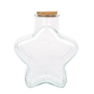 Imagem de Magic Season Garrafas de vidro decorativas com rolhas de cortiça (garrafas estrela de cinco pontas de 750 ml/conjunto de 1)