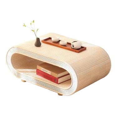 Imagem de Mesa de Centro Mesa de chá tatami de bambu criativa pequena mesa de chá estilo japonês varanda janela de baía pequena mesa de café zen cama mesa lateral móveis sala de estar Mesa de Chá(Médio)