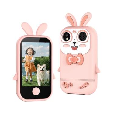 Imagem de Câmera Digital Infantil para Meninas de 3 a 8 Anos, Meninos, Tela Sensível Ao Toque 1080P, Reprodutor de Música, Jogos de Quebra-cabeça, Telefone Infantil Com Câmera Selfie (Rosa)