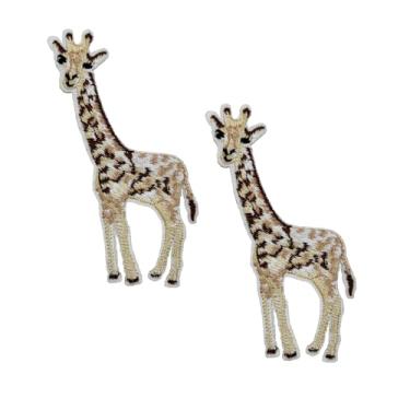 Imagem de Girafas de 9,5 cm bordadas a ferro em remendos para chapéus de beisebol, camisetas com capuz e mochilas