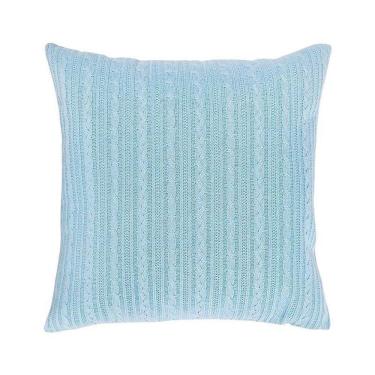 Imagem de Capa De Almofada Vivain Tricô Duplada Azul Claro 50 X 50 Cm