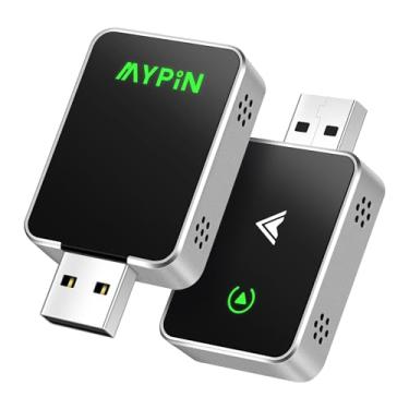 Imagem de Adaptador CarPlay sem fio atualizado, 2 em 1 tamanho mini CarPlay e adaptador automático Android, converte com fio para sem fio com USB e USB-C/Tipo-C, Plug & Play, controle estável e sem atraso, com