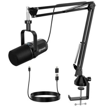 Imagem de FDUCE SL40+ Dynamic Podcast Microphone,USB/XLR Microphone kit for Streaming&Gaming,Boom Arm Stand Mic,Built-in Headphone Output,Mute Button,gain Button